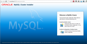MySQL Cluster auto-installer landing page
