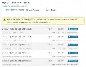 MySQL Cluster Downloads