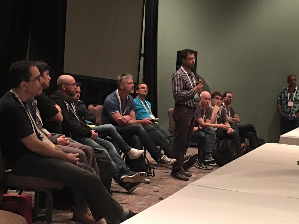 The MySQL Engineering Team answering questions at their BOF session. 