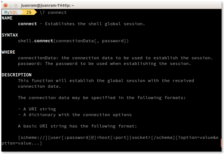 MySQL Getting Help In MySQL Shell