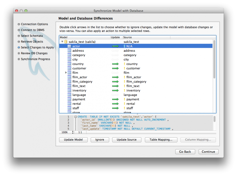 MySQL :: MySQL Workbench 6.0: Model Synchronization Improvements
