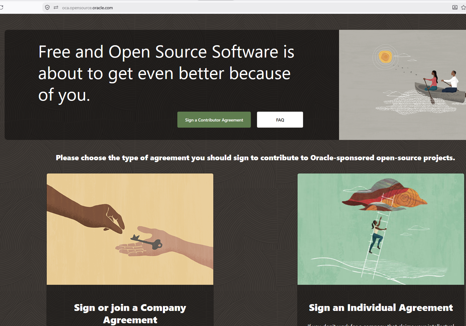 Oracle Contributor Agreement application