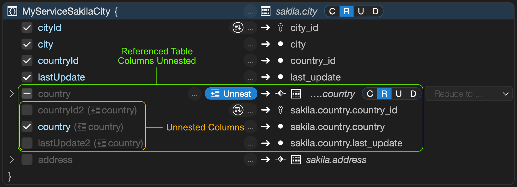 Unnest a Referenced Table