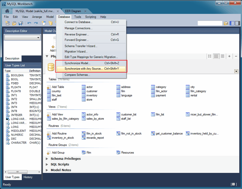 Mysql Mysql Workbench Manual 9 5 1 Database Synchronization