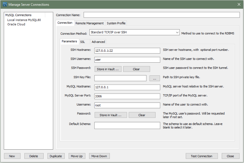 c connect timeout Workbench Server :: Manage :: MySQL 5.1.2.3 MySQL Connections