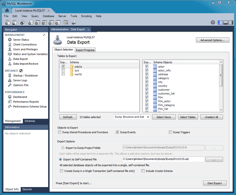 Mysql Workbench Select Database