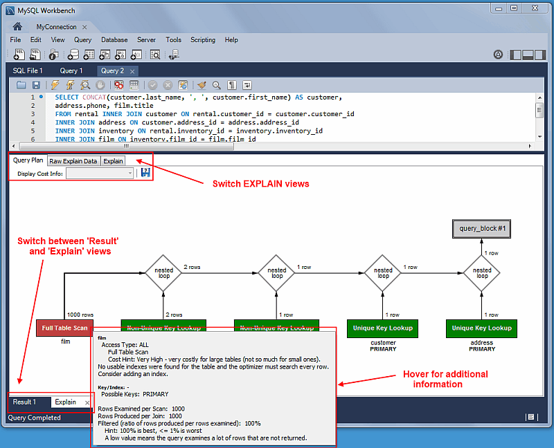 mysql :: mysql workbench manual :: 7.4 visual explain plan