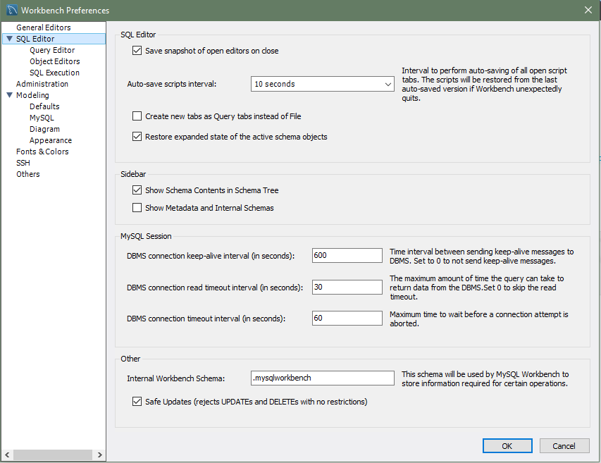 Mysql Workbench Select Database