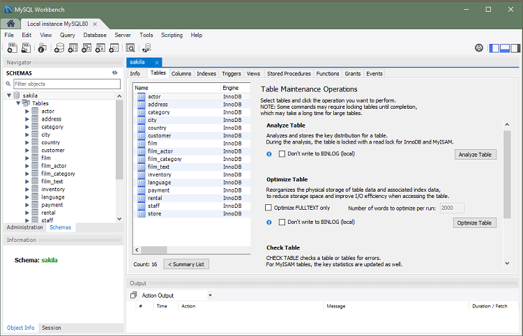 Mysql schema table